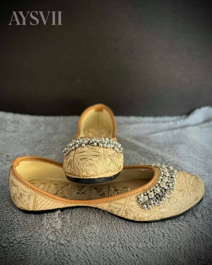 Gold Embroidered Party Shoes Gold Bridal